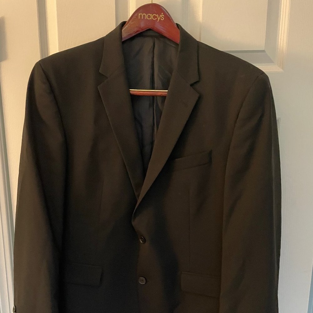 Kenneth Cole Black Suit 100% Wool